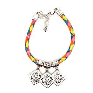 Brighton Colorful Leather Charm Bracelet
